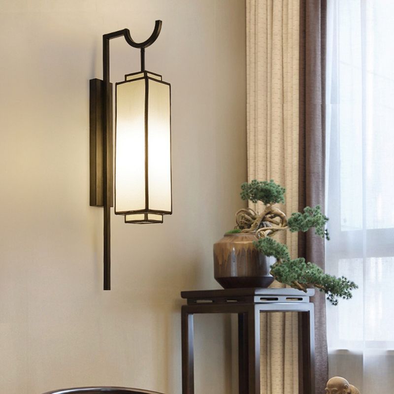 1 Light Geometric Wall Mount Light Modern Fabric Wall Lamp for Bedroom