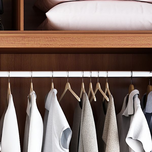 Brown Engineered Wood Wardrobe Armoire Contemporary Wardrobe Closet