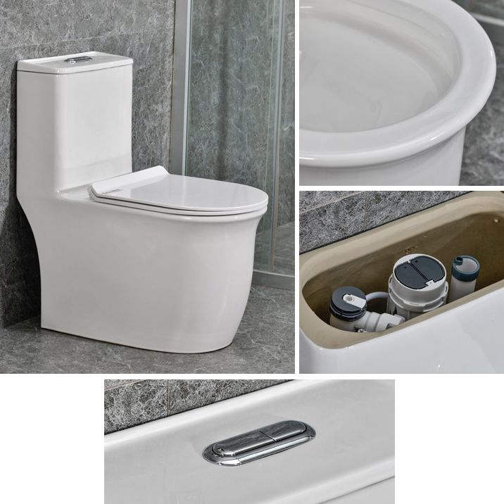 Modern White Flush Toilet Ceramic Elong One-Piece Toilet with Slow Close Seat