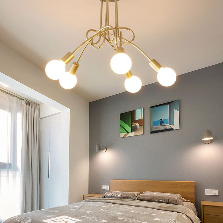 Lámpara de lámpara de montaje en semi flush estilo bulbo de metal de metal lámpara de montura de techo