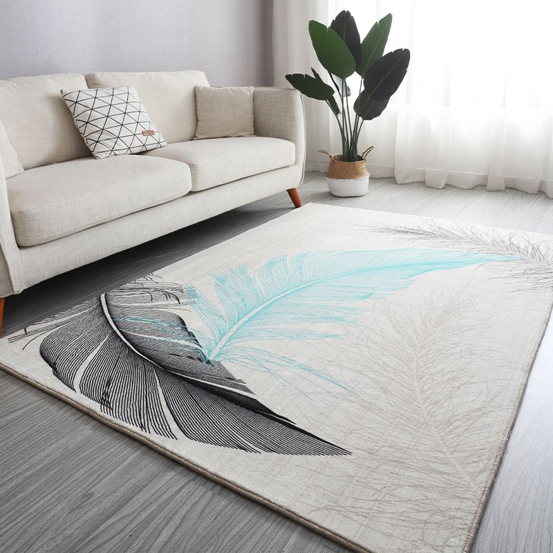 Antique Living Room Rug Multi Colored Flower Printed Area Carpet Non-Slip Backing Pet Friendly Easy Care Indoor Rug