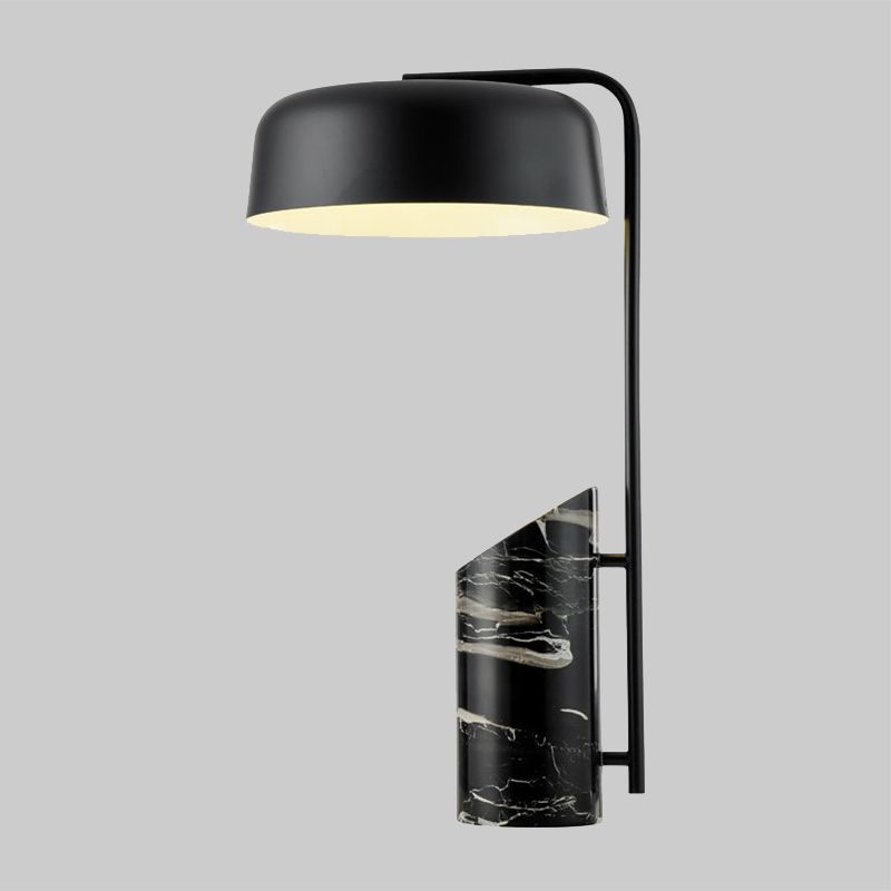 Contemporánea 1 cabeza Tarea Iluminación de lectura de tambor negro Luz con sombra de metal