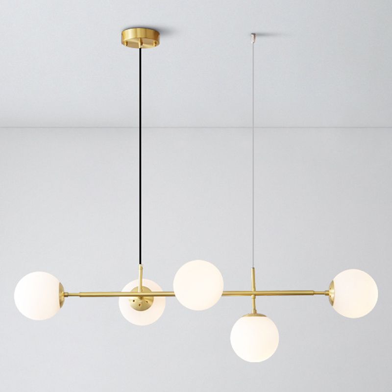 Modern Style Ball Shape Island Pendants Glass Pendant Lights for Living Room