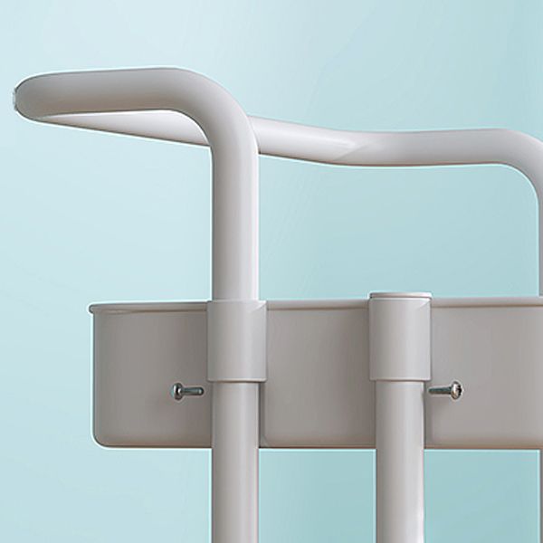 Industrial Vertical Etagere Bookshelf Iron Frame Plastic Shelf with Caster Wheels