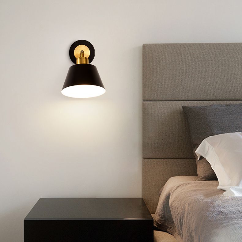 Modern Simple Iron Wall Light Bowl Shape Adjustable Wall Lamp for Living Room