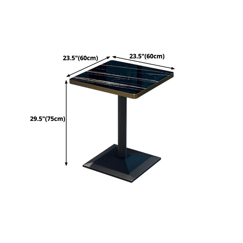 Industrial Style Dining Table Black Table with Metal Pedestal Base for Dining Room
