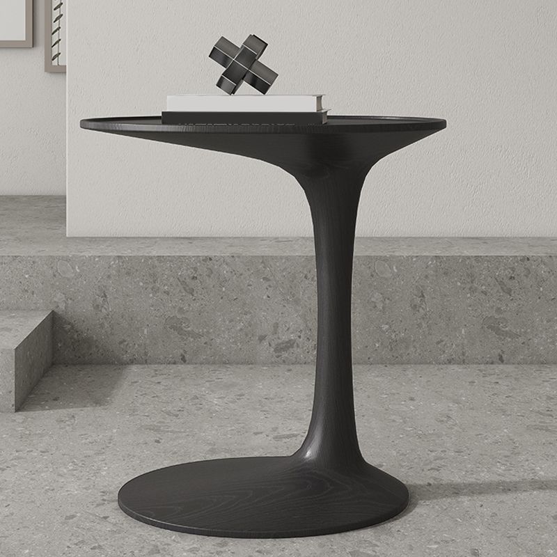 Contemporary C Side Table Slate/Metal Top Oval End Table for Living Room
