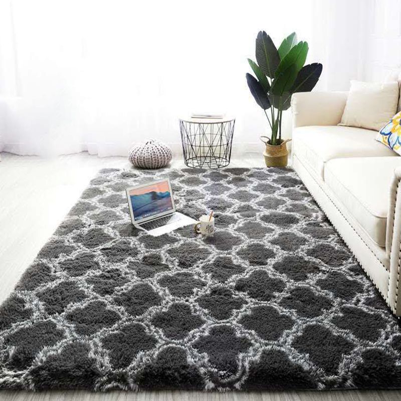 Casual Patterned Rug Multi Color Synthetics Area Carpet Non-Slip Backing Stain-Resistant Easy Care Indoor Rug for Room