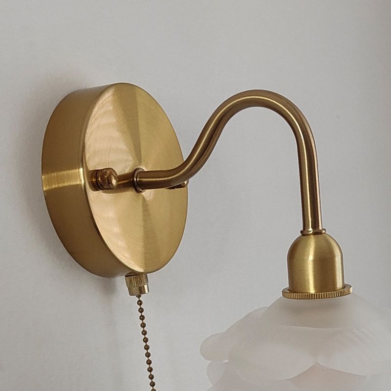 Flower Wall Lighting Modern Glass 1 Light Rustic Wall Sconces in Gold
