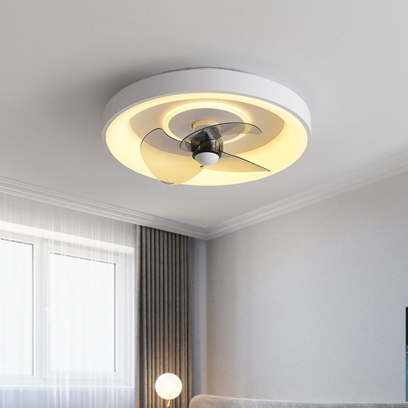 Ventola a soffitto in metallo a forma geometrica Stile moderno a 2 luci lampada a ventola del soffitto