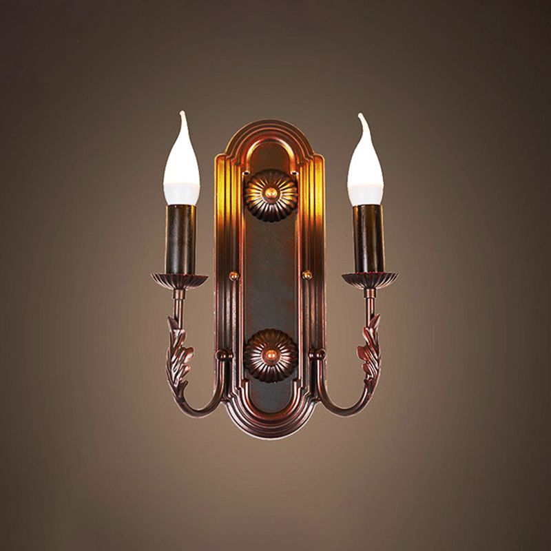 Metallbraune Leuchter Wand Hellstiel 2 Köpfe rustikale Wandmontagelampe für das Restaurant