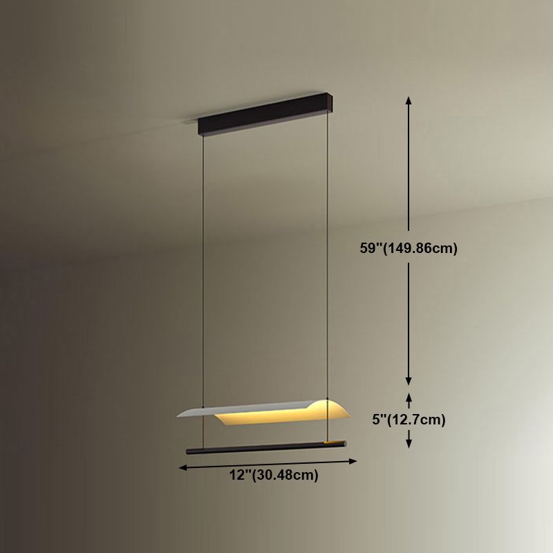 Moderne Geometry Island Leuchte weiße LED -Restaurant Hanging Lampe