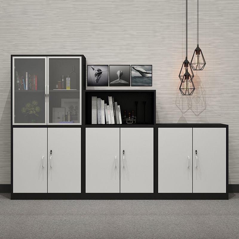 Traditional File Cabinet Wood Frame Vertical File Cabinet with Key Lock for Office
