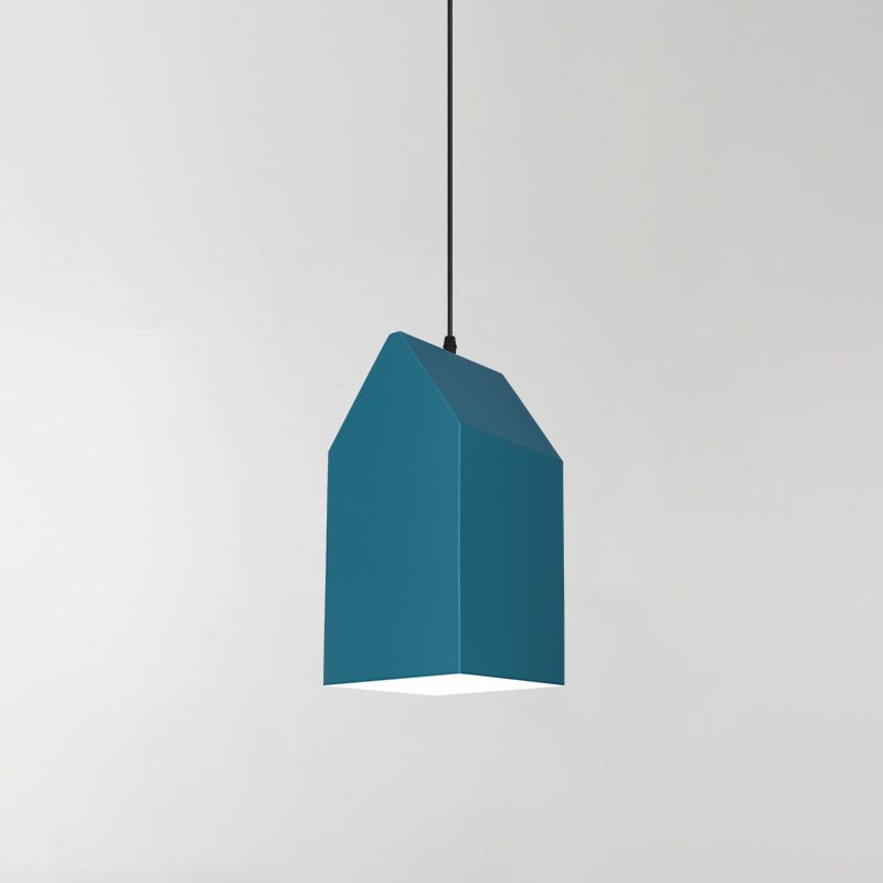 1 Light Unique Hanging Pendant Modern Macaron Style Glass Hanging Lighting for Bedroom