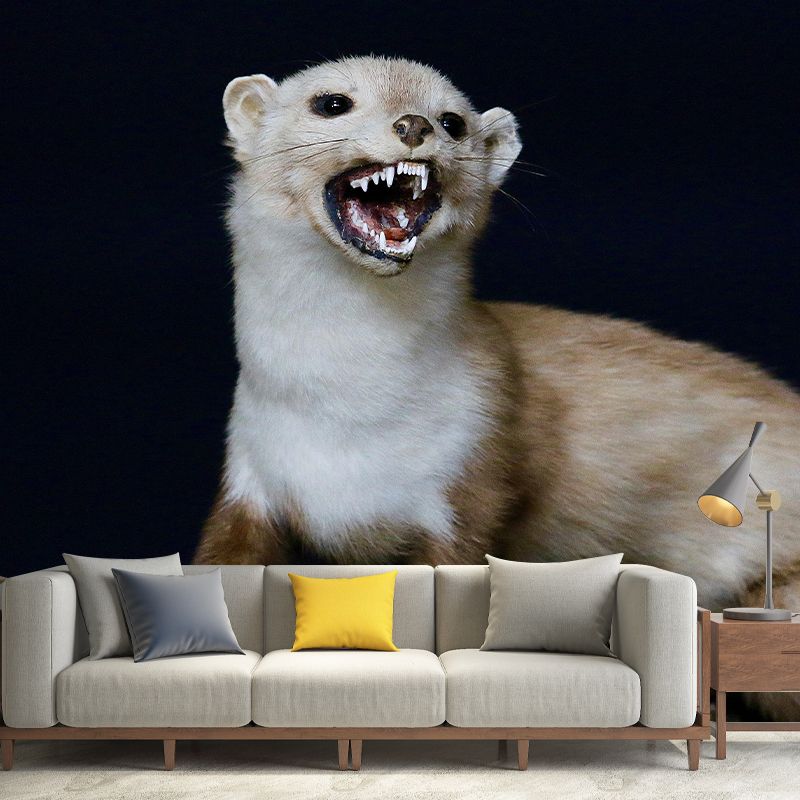 Weasel Contemporary Wall Mural Modernist Wall Covering for Bedroom Decor