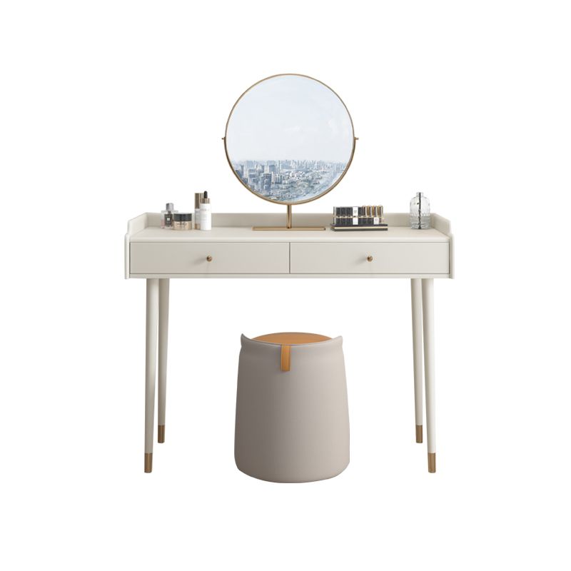 Bedroom Contemporary Storage Box 2-Drawer Cream Vanity Dressing Table