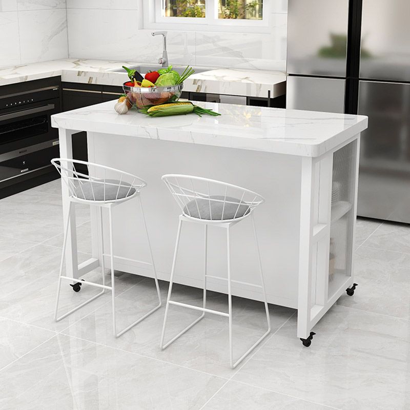 Dining Room Kitchen Island Table Modern Prep Table with Drawer