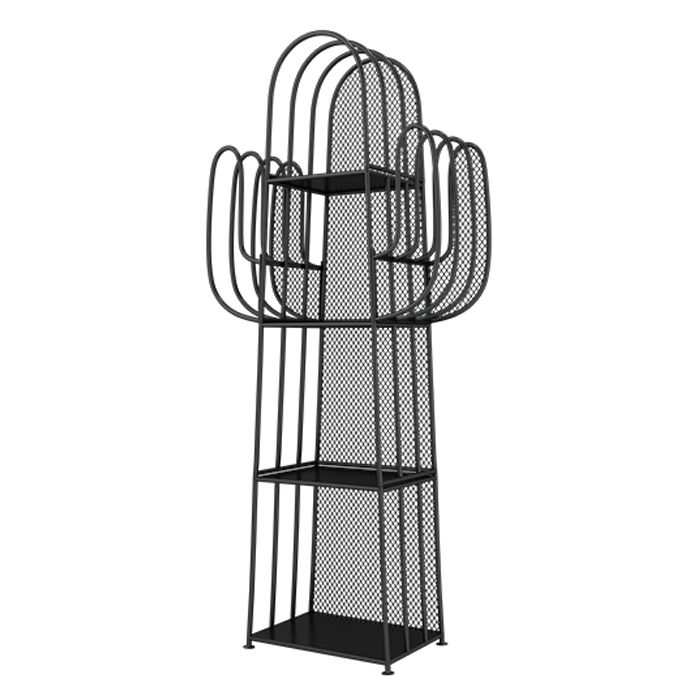 Modern Style Bookcase 4 Shelf Closed Back Metal Bookshelf for Home