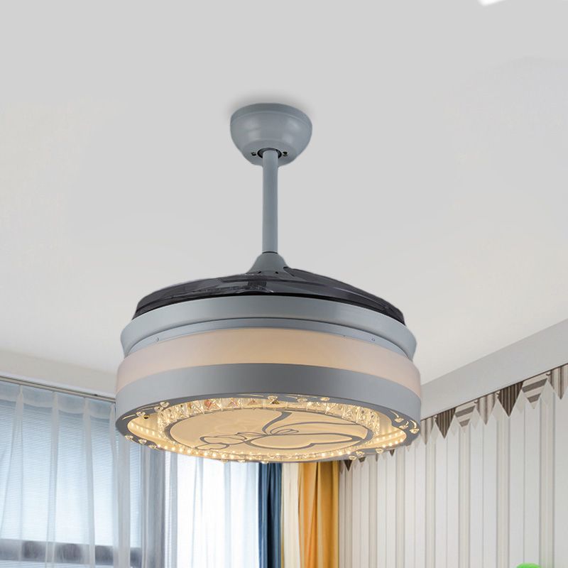 42.5 "W LIGEN DE VENTO DE TRABLE BLANCO CRISTAL MODERNO LECURA DE MONTAJE DE SEMILLA DEL LED DE LED DE LED