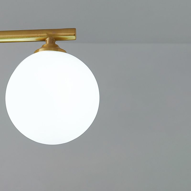 Nordic Style Copper Hanging Lamp Ball Shape Shade Island Light Fixture for Bedroom