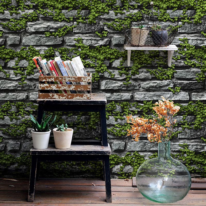 Industrial Brick Wallpaper Roll PVC Unpasted Multicolor Wall Covering for Accent Wall