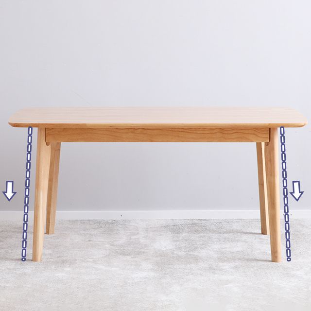 Modern Rectangle Dining Table Solid Wood 4 Legs Dining Table for Home Use