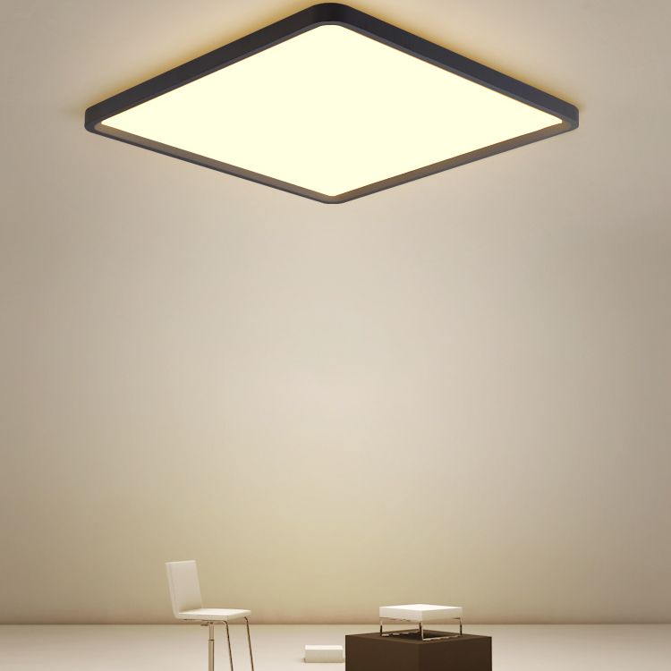 Lámparas de techo LED negras con montaje empotrado y simplicidad moderna para sala de estar