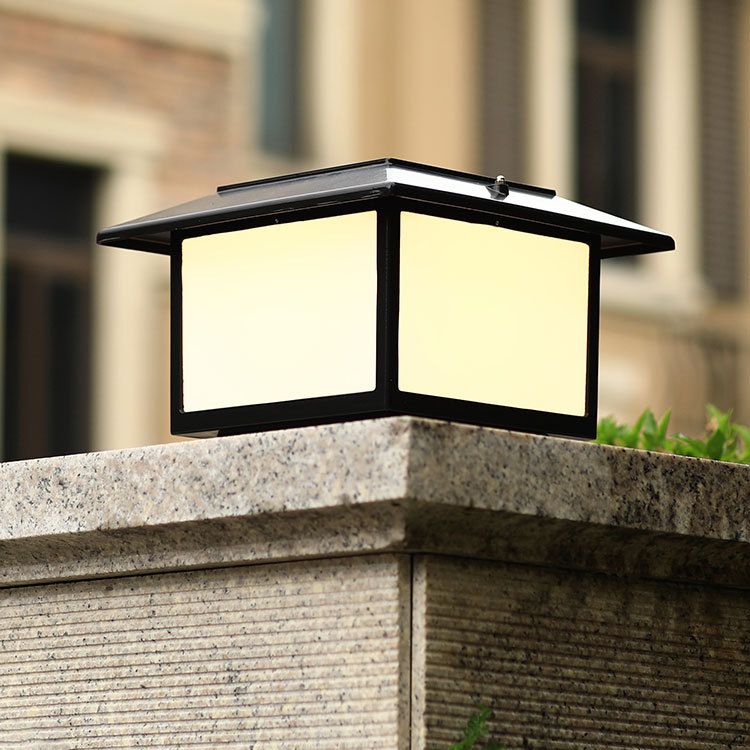 Black Outdoor Lights Metal Waterproof Pillar Lamp for Garden