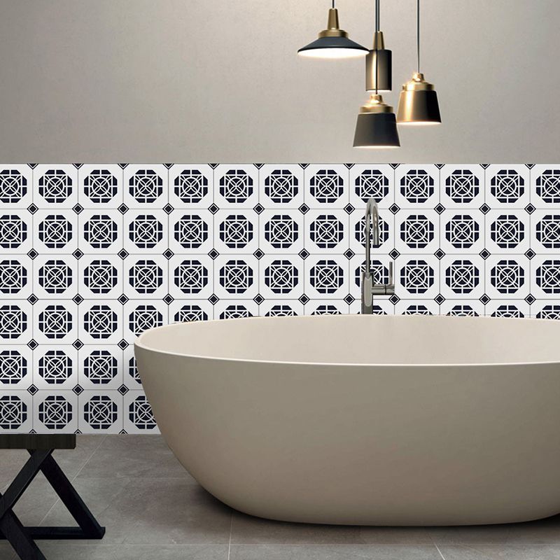 Black Geometric Wallpaper Panel Set Pick Up Sticks Contemporary Bathroom Wall Art