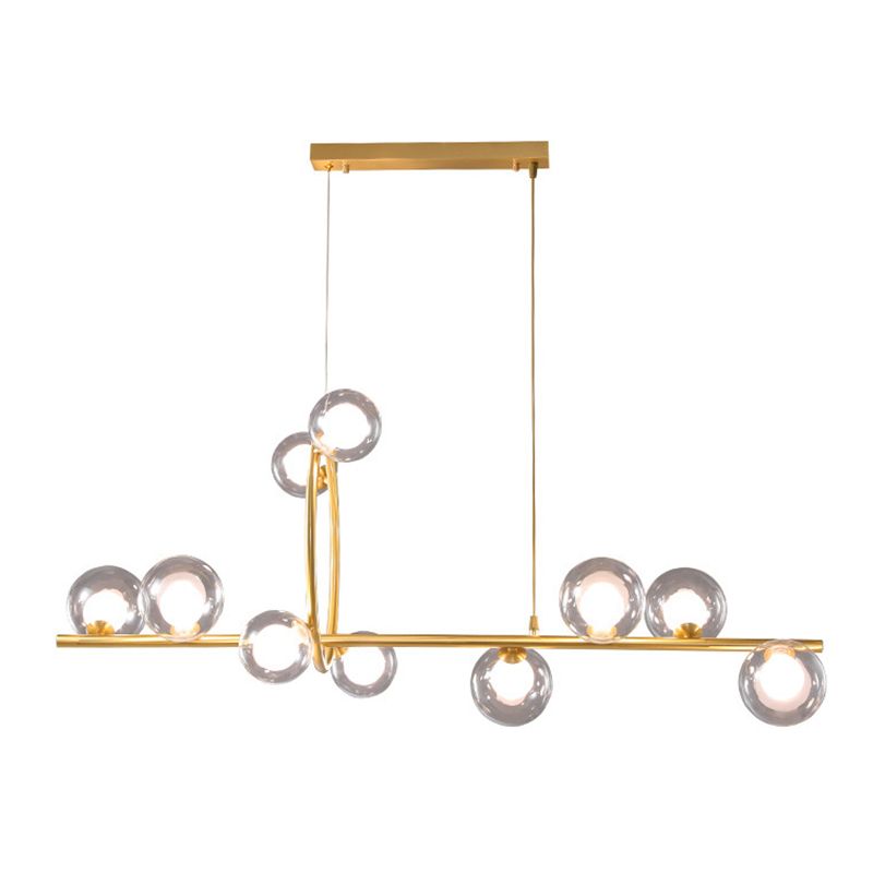Modern Creative Style Hanging Lamp Gold Glass Island Light Fixture for Dining Room