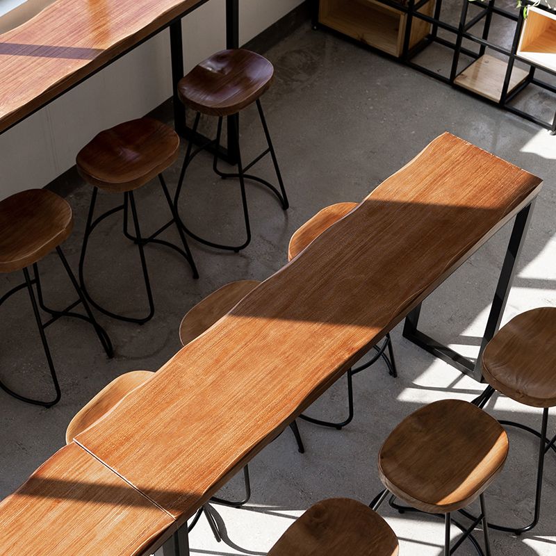 Modern Bar-height Table Solid Wood Top Pub Table for Patio Use