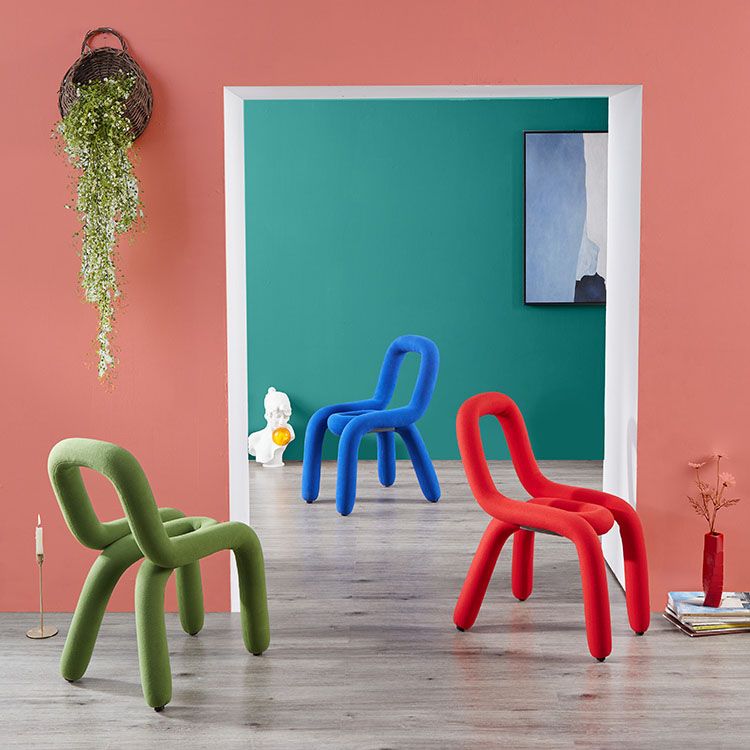 Modern Velvet Dining Room Chair Armless Metal Side Chair for Home Use