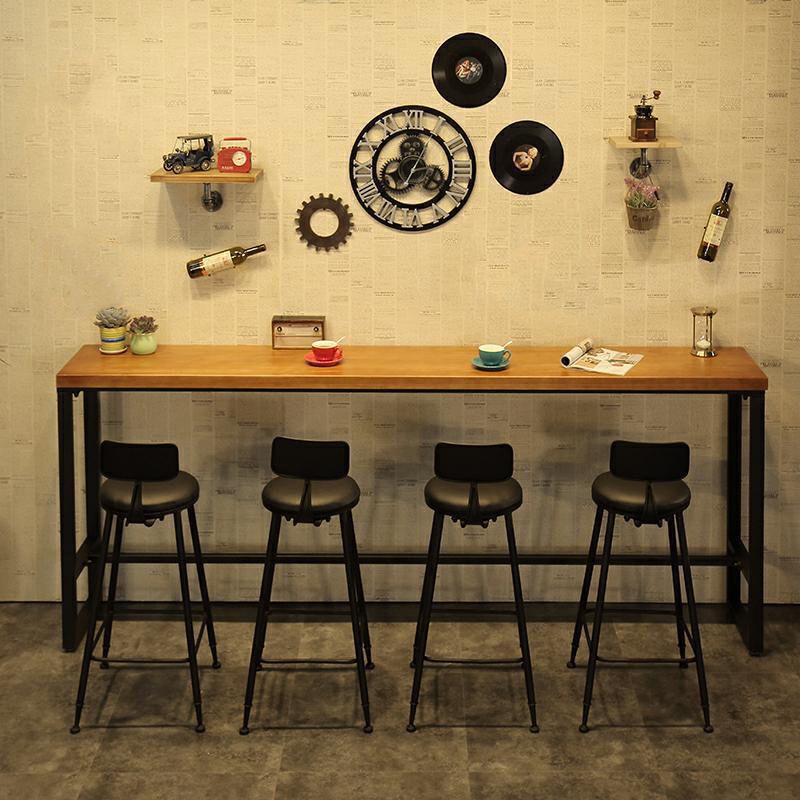 Industrial Style Rectangle Counter Table Wooden Counter Table for Kitchen