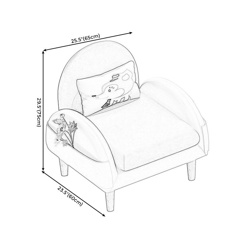 Faux Leather Arm Chair Pillow Back Accent Chair, 23.62" W √ó 25.59" L √ó 25.59" H