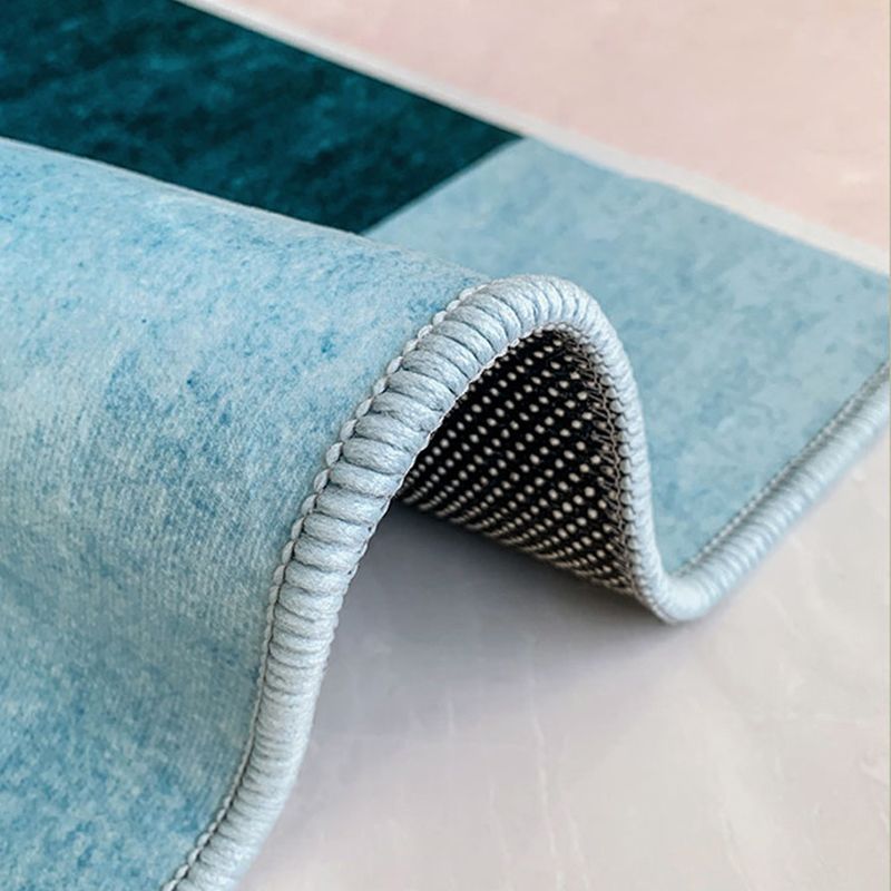 Pink Nordic Rug Polyester Color Block Rug Stain Resistant Rug for Living Room