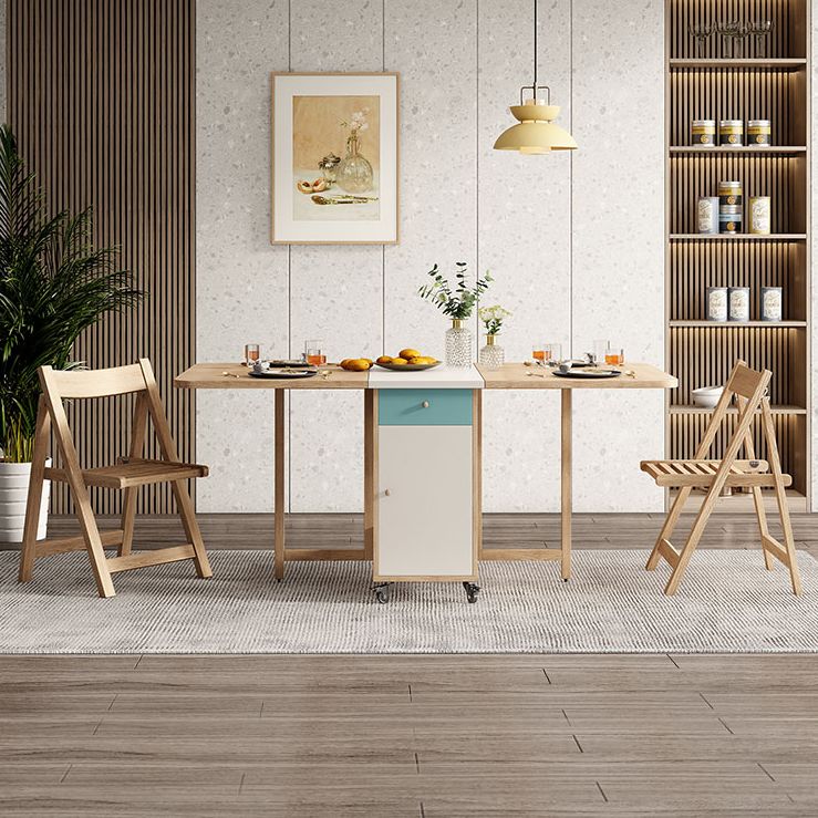 Rectangle Mid-Century Modern Folding Table Pedestal Base Table for Dining Room(only table)