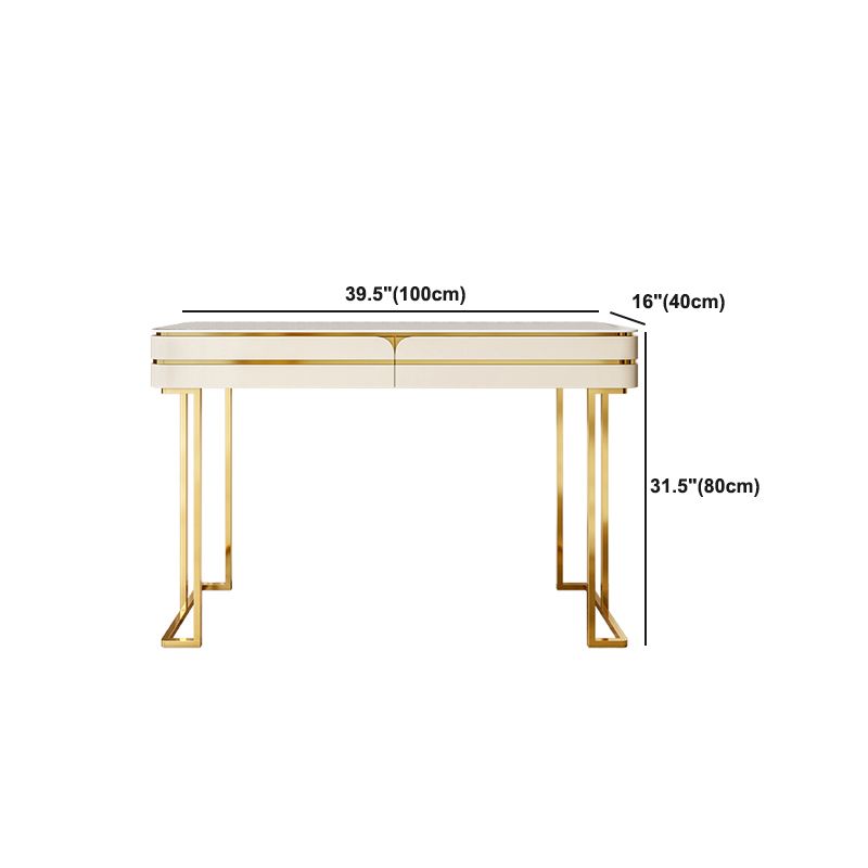 Glam Vanity Dressing Table Set Slate Top Make-up Vanity with Drawers