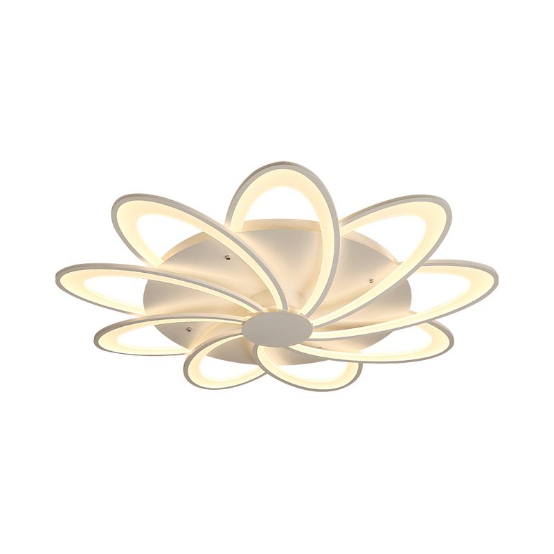 Contemporary Flower Flushmount Lighting Acrylic 6/7/8-Light Bedroom Ceiling Flush Mount in Warm/White Light