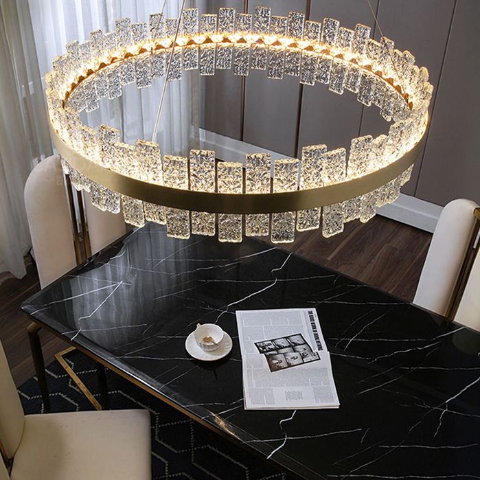 Lichte luxe stijl kroonluchter verlichtingsarmaturen cirkelvormige kristal LED -plafond kroonluchter