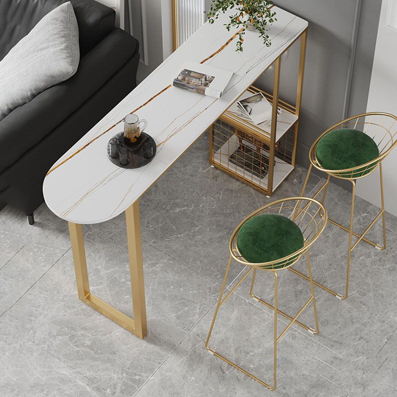 Glam Style Upholstered Counter Stool Armless Bar Stool with Footrest