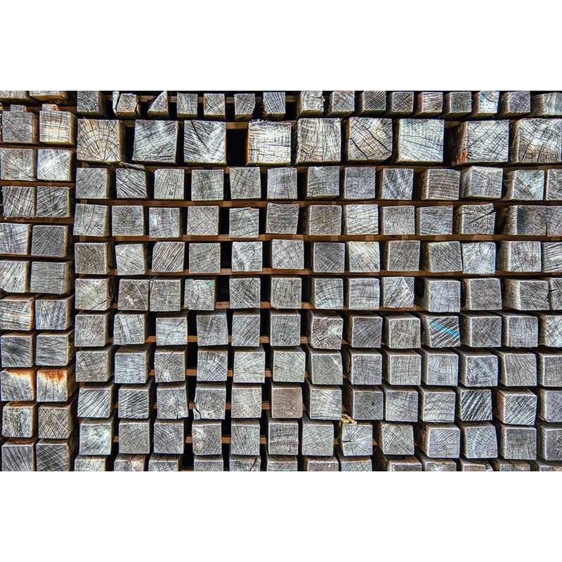 3D Industrial Wood Grain Customized Mural Mildew Resistant Decorative Wall Covering