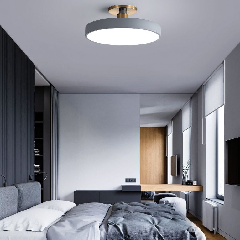 Metalen 1-lichts semi-inbouwlamp Moderne stijl cilinder semi-inbouwplafondverlichting