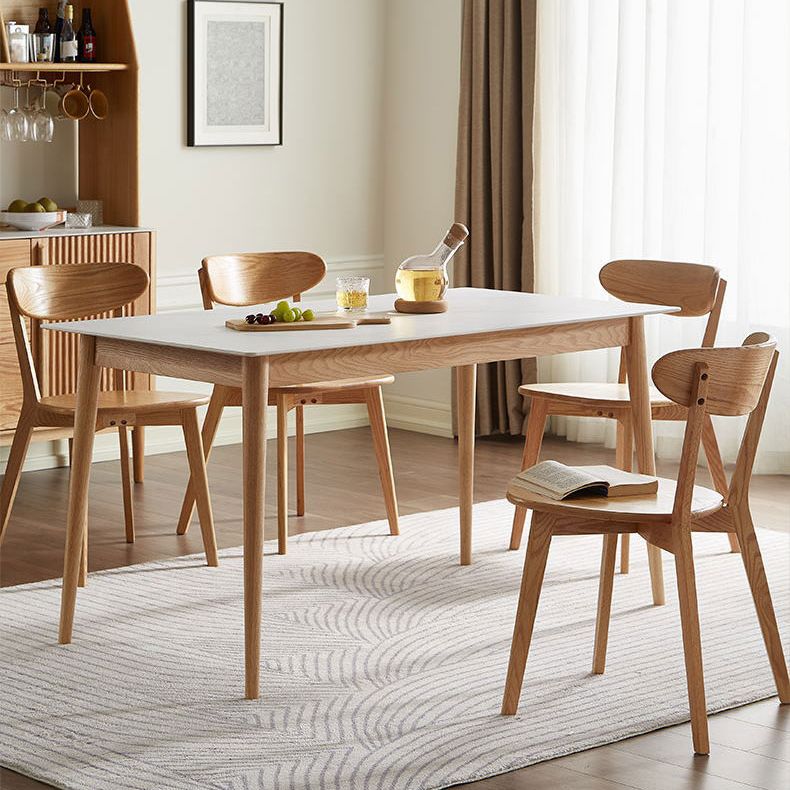 Modern Solid Wood Dining Table Set 5 Pieces Dining Set for Kitchen