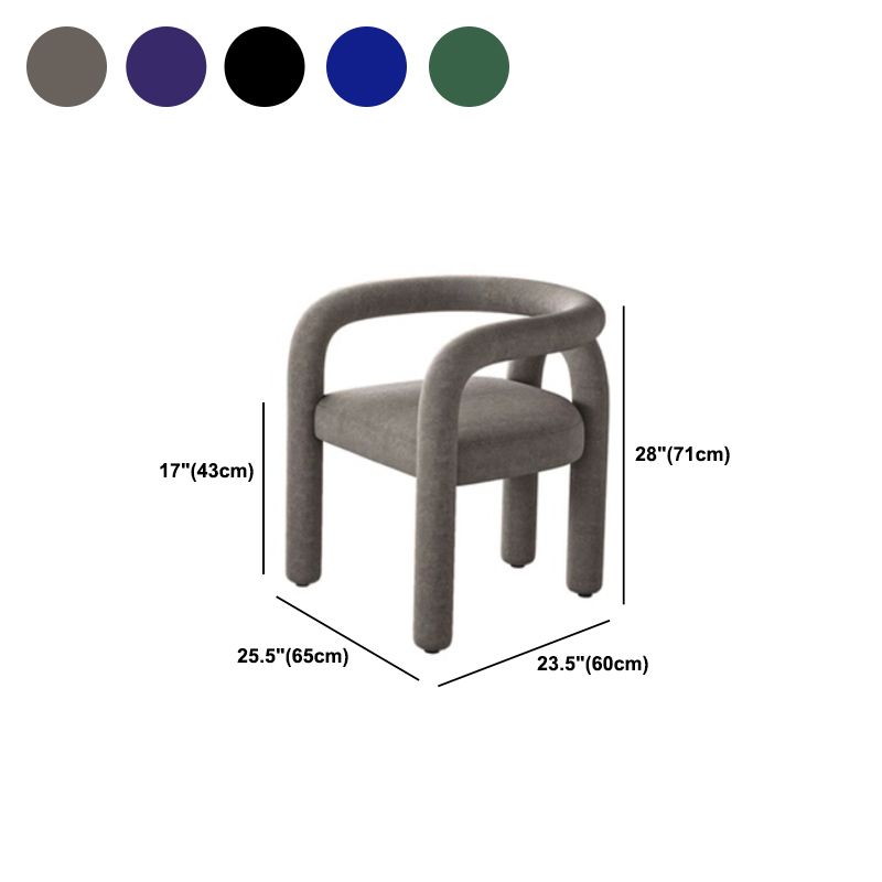 Contemporary Style Dining Chairs Velvet Open Back Arm Chair for Home