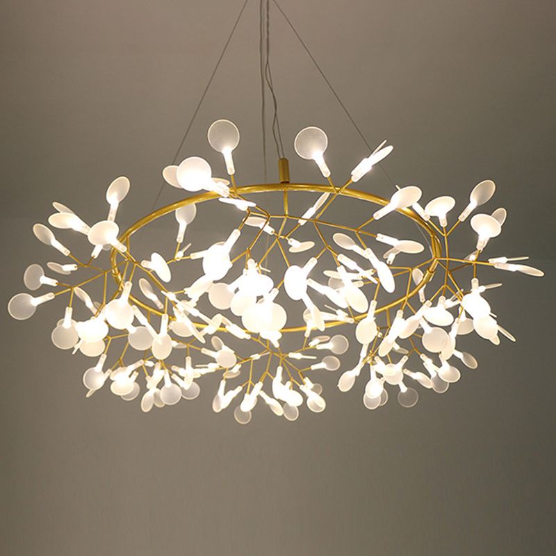 Luces de lámpara de fuego de fuego contemporánea luces de techo de acero inoxidable para sala de estar