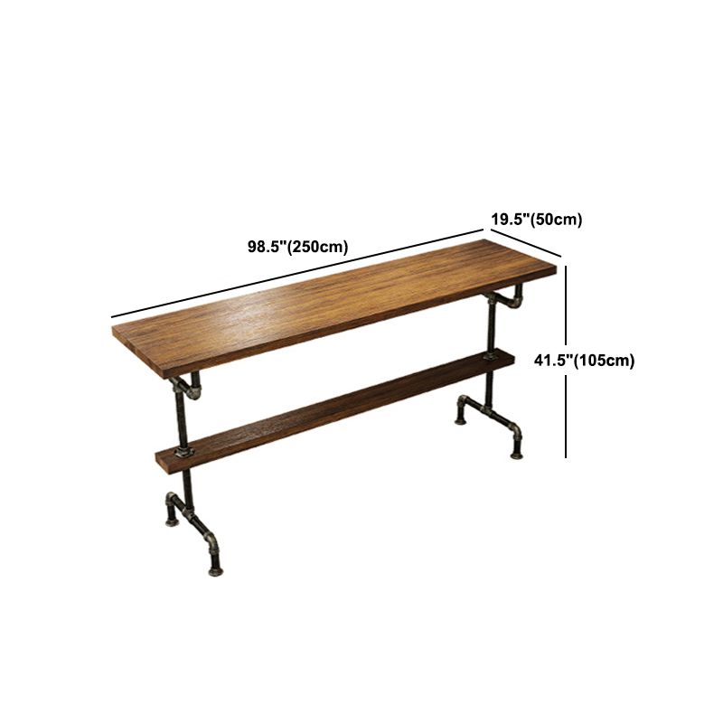 Industrial Rectangle Pub Table Set 1/2/4/7 Pieces Wooden Counter Table with Stools