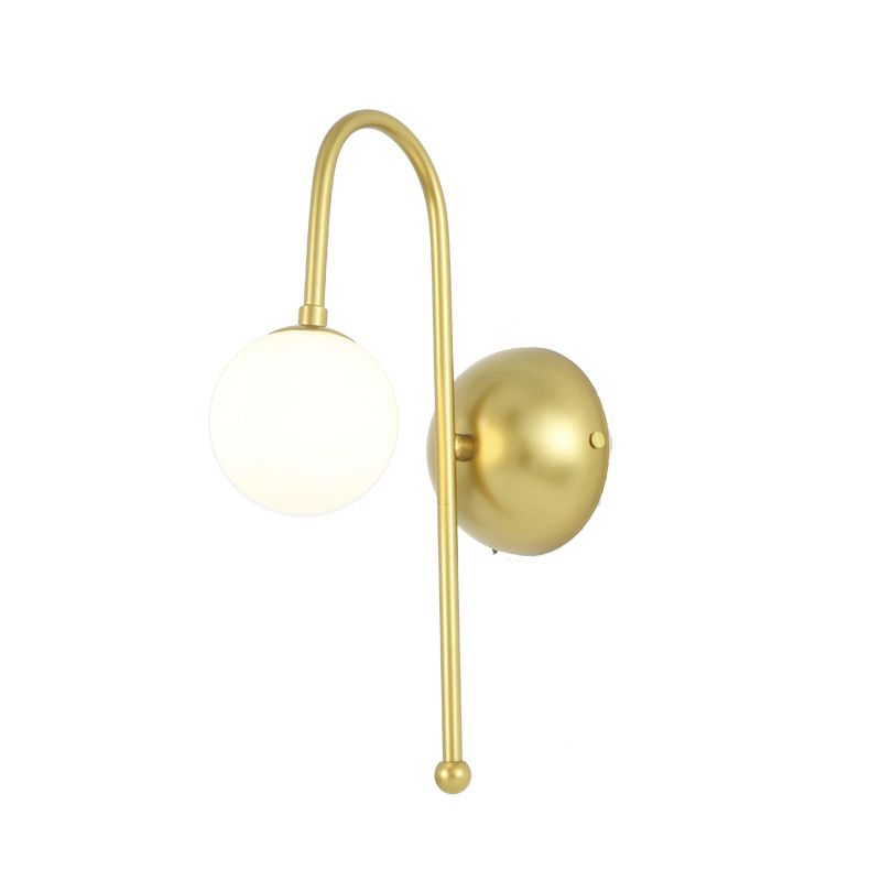 Modern Style Global Wall Light Glass 1 Light Sconces in Gold for Bedroom