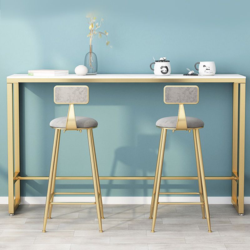 Glam Style 1/2/3 Pieces Sintered Stone Bar Table Set Fixed Table Counter Set