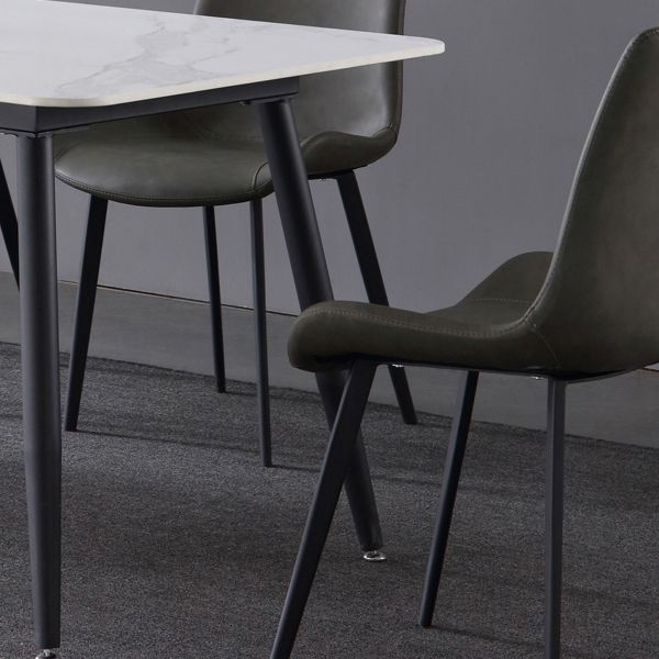 Industrial Sintered Stone Dining Table 4 Legs Base Rectangle Table for Home