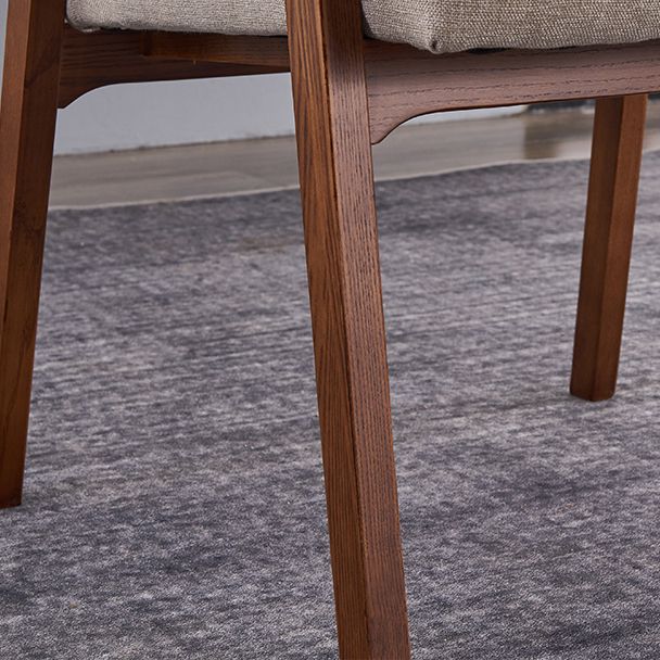 Silla de madera de fresno de estilo tradicional, silla de comedor individual con brazo trasero sólido de cocina